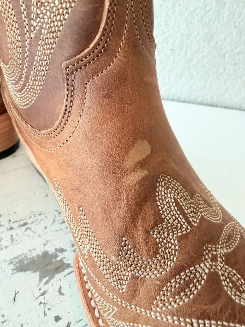 Lane Boots LEXINGTON Brown Cowboy Bootie Womens 8 Western Cowgirl Short Snip Toe